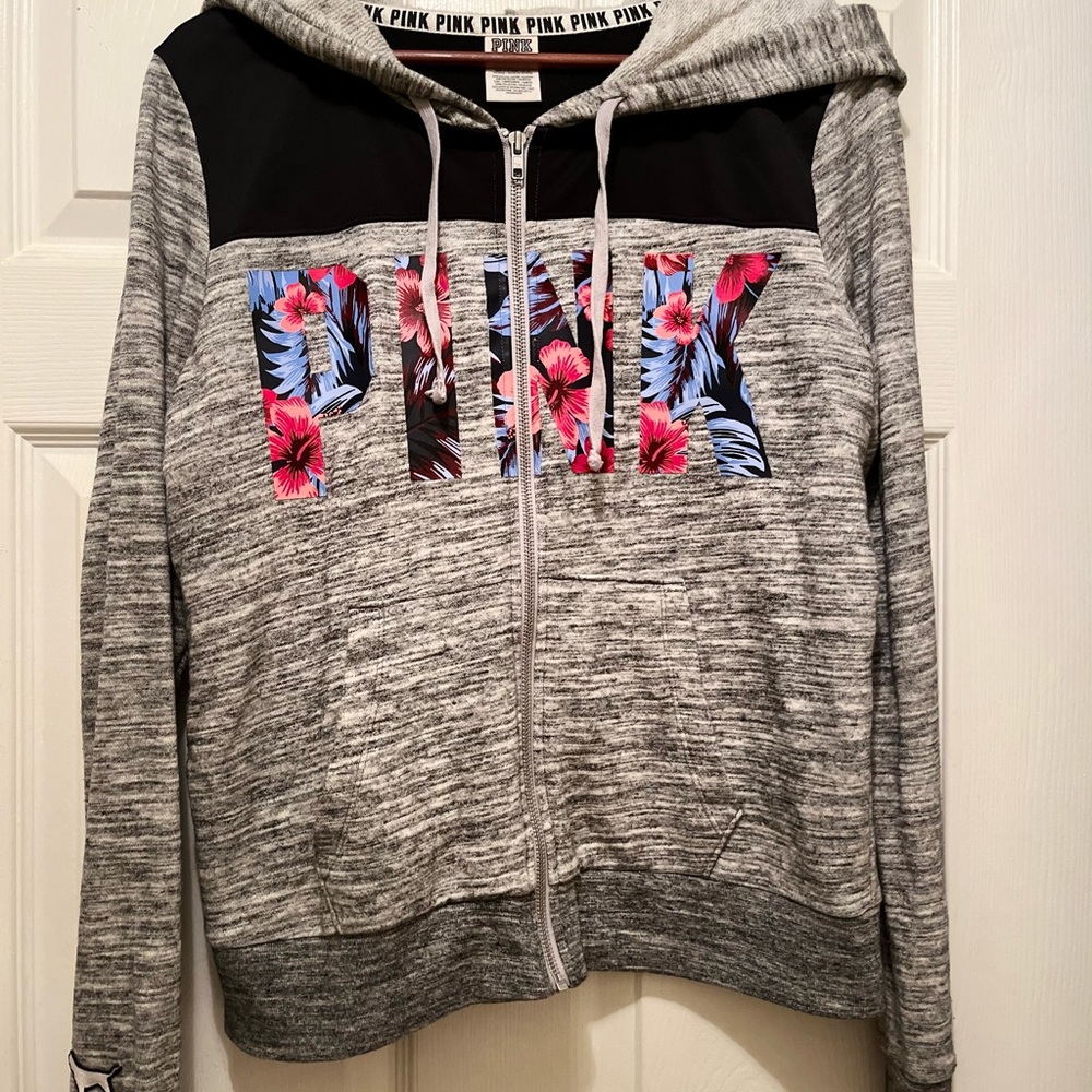 Grey Pink Hoodie
